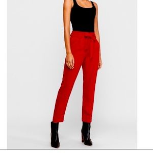 Red paper bag high rise work pants!